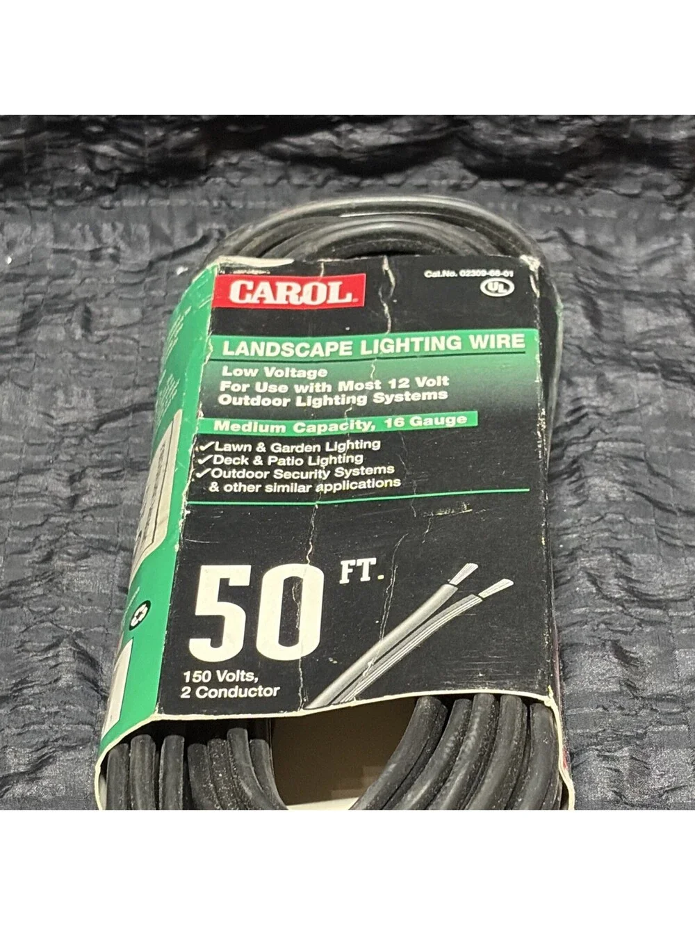 Carol Landscape Lighting Wire 50 Feet 150V 2 Conductor 14 Gauge Heavy Capacity